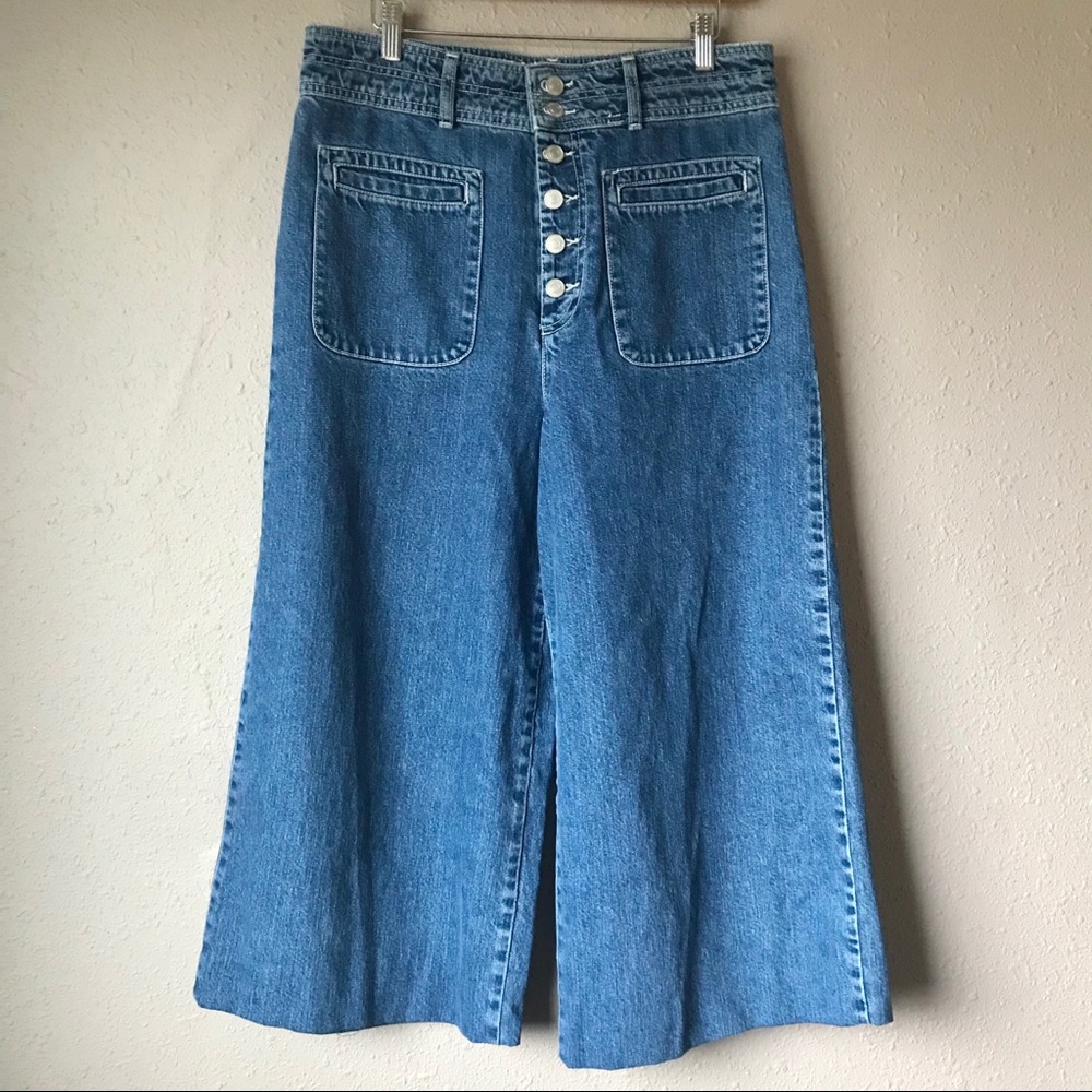Free People Wide Leg Cropped Jeans